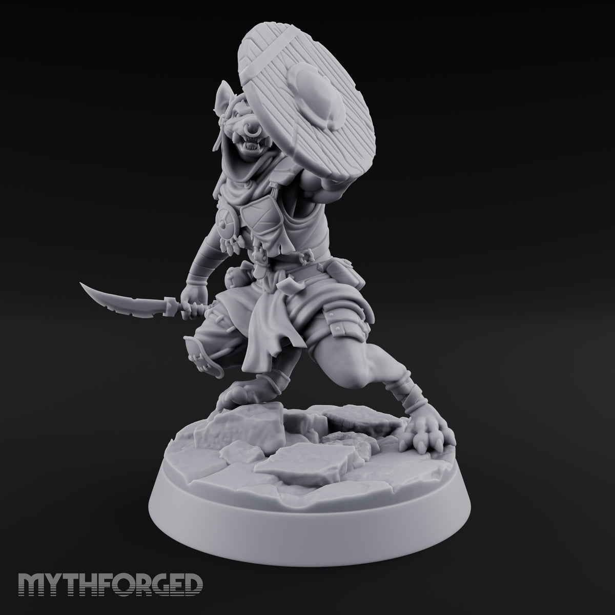 Hunting Pack Fans Out Gnoll Warrior D — Scimitar & Shield