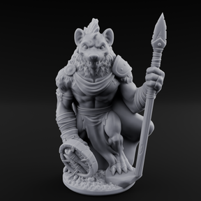Shield Dragging Gnoll Warriors Miniature for Dungeons and Dragons, Pathfinder or other TTRPGs