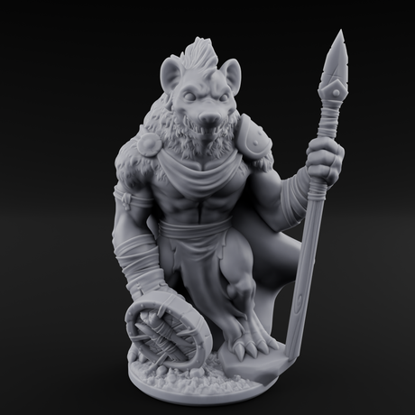 Shield Dragging Gnoll Warriors Miniature for Dungeons and Dragons, Pathfinder or other TTRPGs
