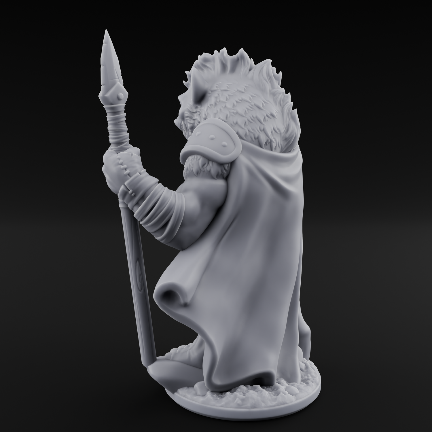 Shield Dragging Gnoll Warrior A Miniature for Dungeons and Dragons, Pathfinder or other TTRPGs
