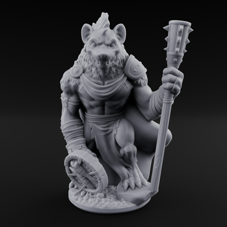 Shield Dragging Gnoll Warriors Miniature for Dungeons and Dragons, Pathfinder or other TTRPGs