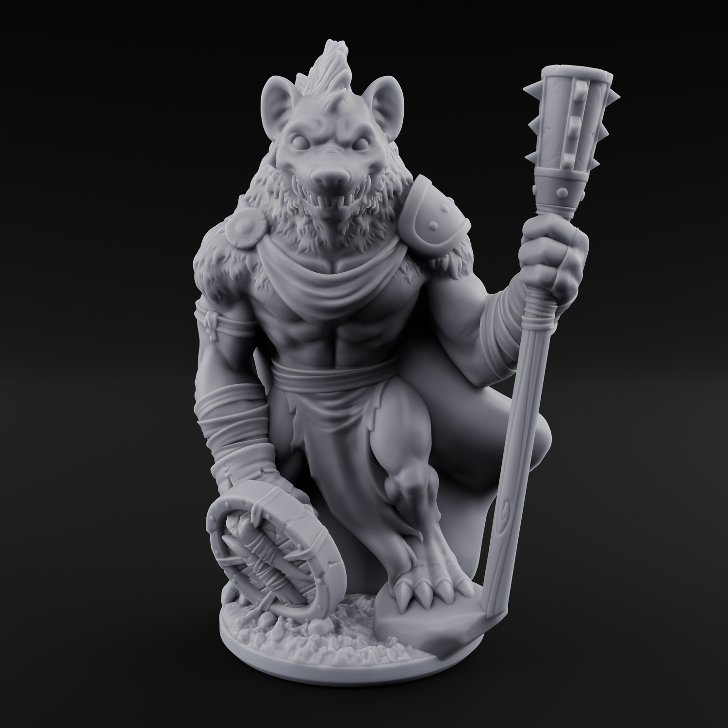 Shield Dragging Gnoll Warrior B Miniature for Dungeons and Dragons, Pathfinder or other TTRPGs