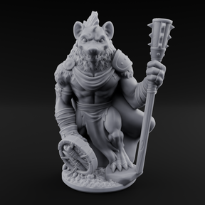 Shield Dragging Gnoll Warrior B Miniature for Dungeons and Dragons, Pathfinder or other TTRPGs