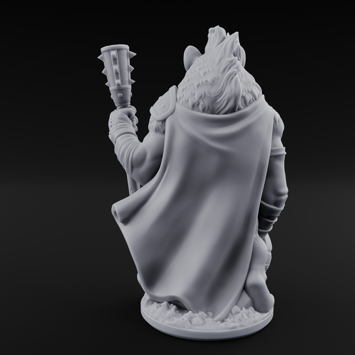 Shield Dragging Gnoll Warrior B Miniature for Dungeons and Dragons, Pathfinder or other TTRPGs