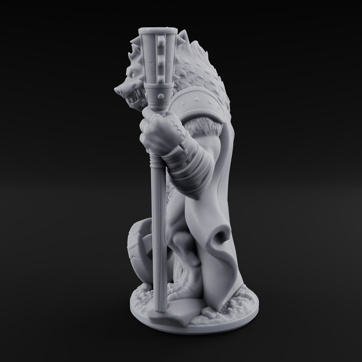 Shield Dragging Gnoll Warrior B Miniature for Dungeons and Dragons, Pathfinder or other TTRPGs