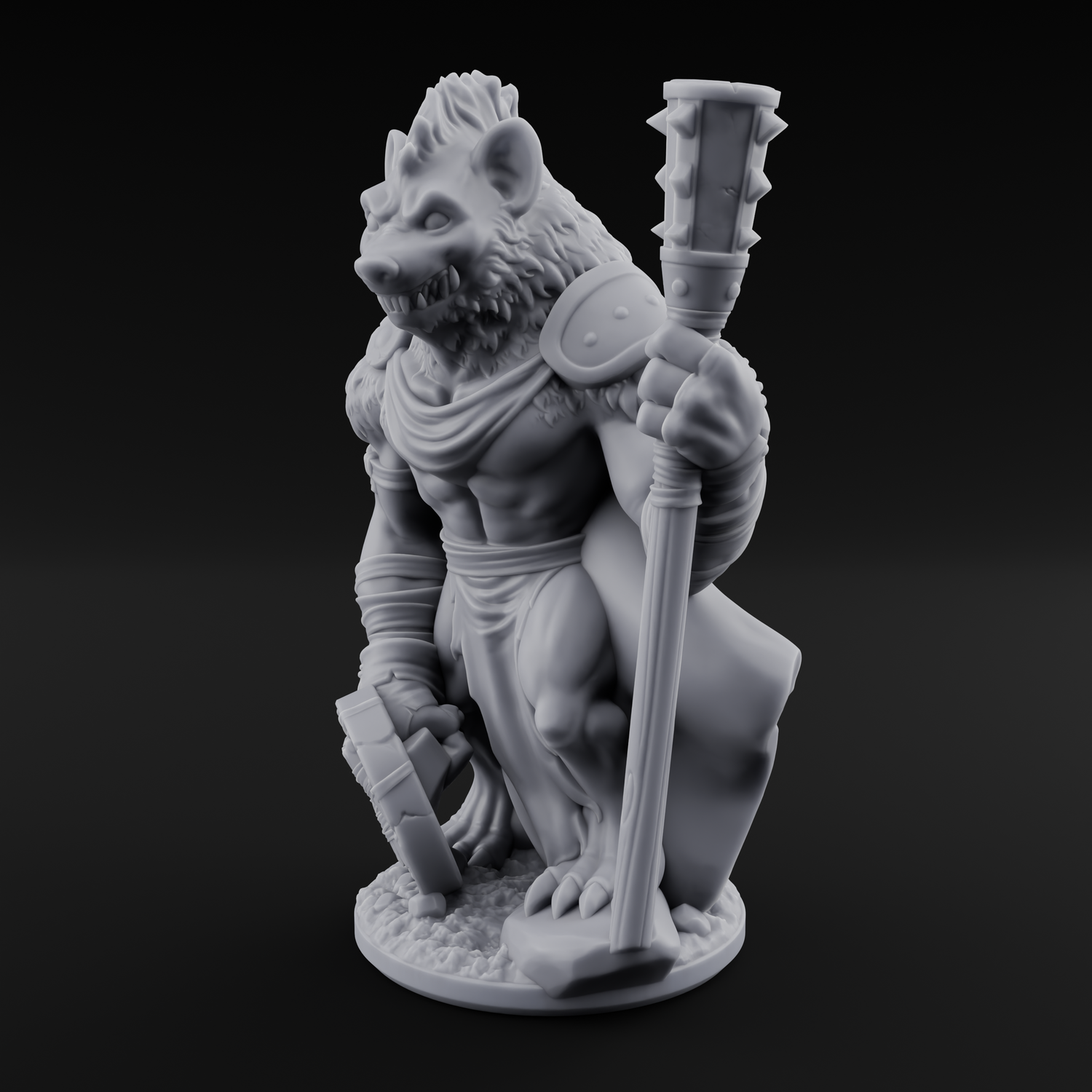 Shield Dragging Gnoll Warriors Miniature for Dungeons and Dragons, Pathfinder or other TTRPGs