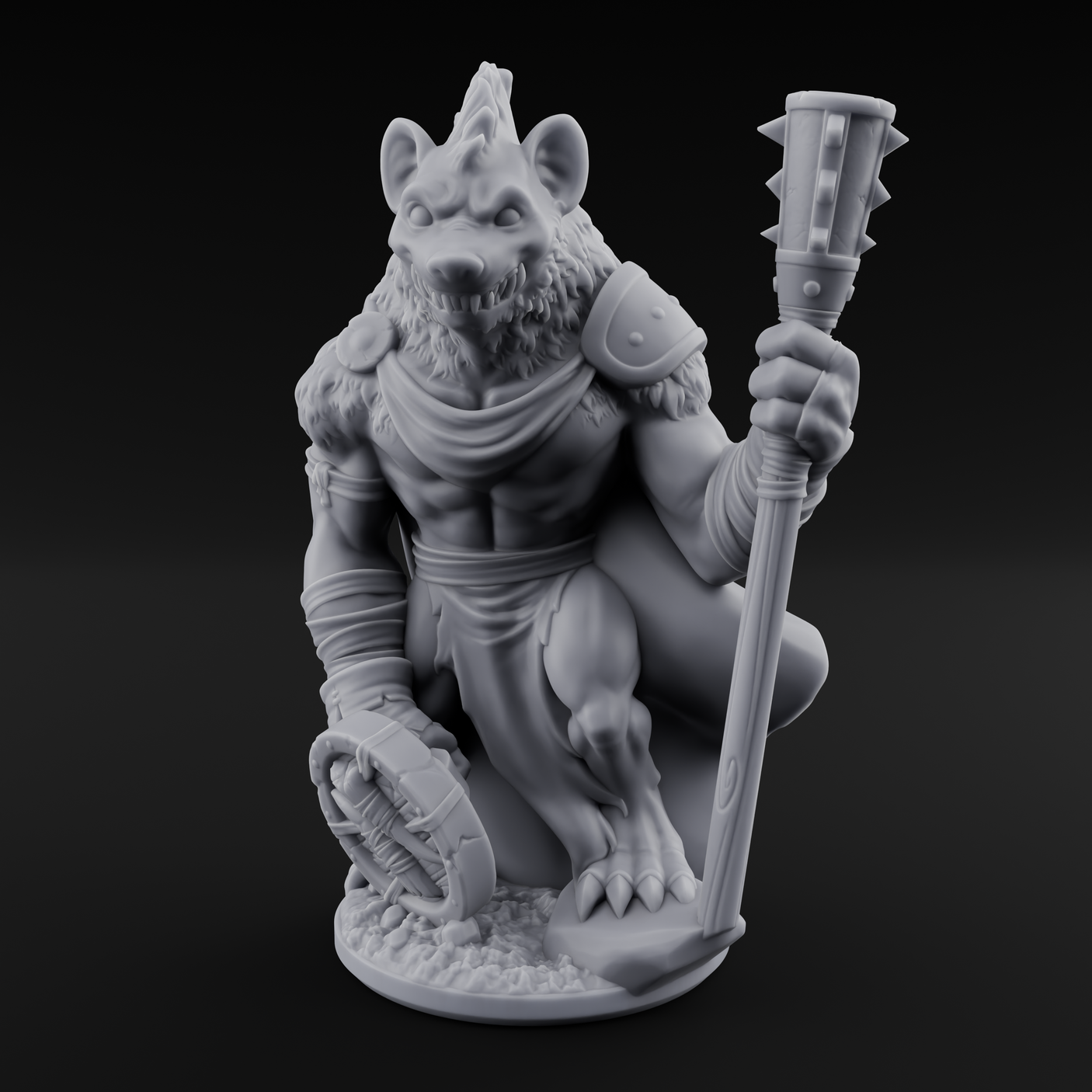 Shield Dragging Gnoll Warriors Miniature for Dungeons and Dragons, Pathfinder or other TTRPGs