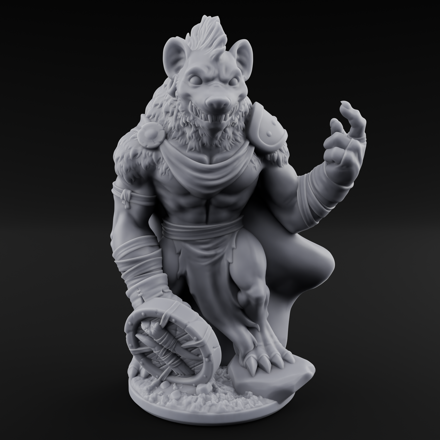 Shield Dragging Gnoll Warriors Miniature for Dungeons and Dragons, Pathfinder or other TTRPGs