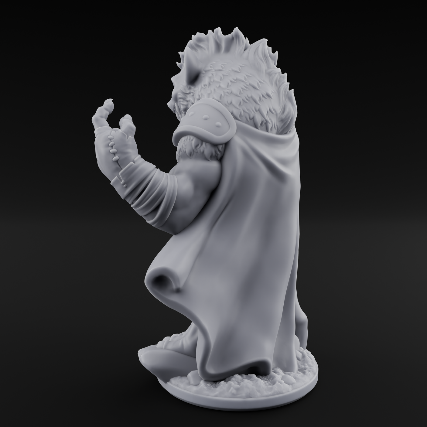Shield Dragging Gnoll Warrior C Miniature for Dungeons and Dragons, Pathfinder or other TTRPGs