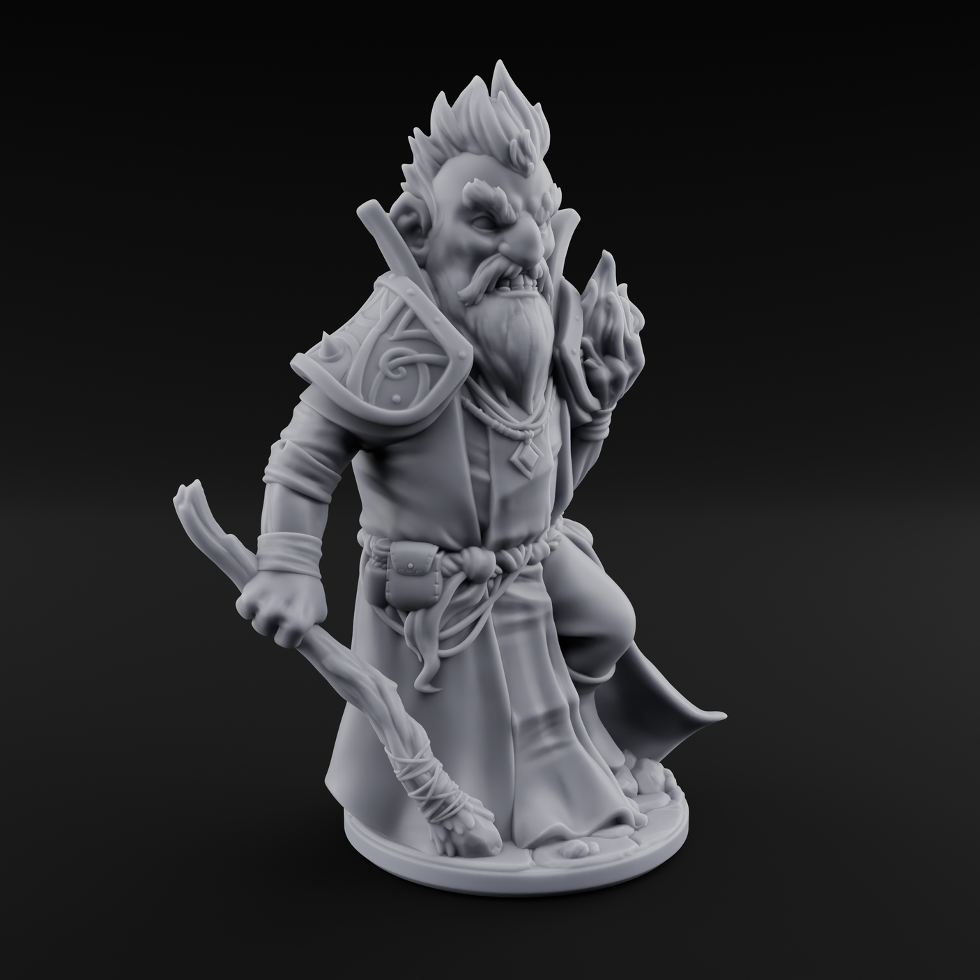Flame Palming Gnome Pyromancers Miniature for Dungeons and Dragons, Pathfinder or other TTRPGs