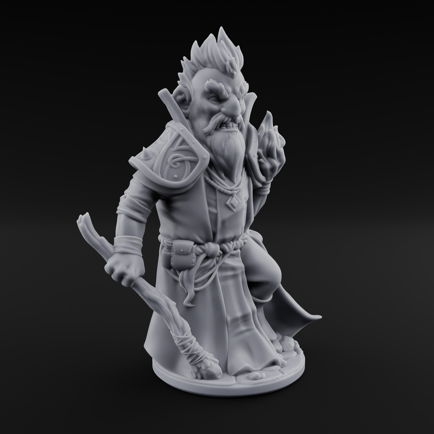 Flame Palming Gnome Pyromancers Miniature for Dungeons and Dragons, Pathfinder or other TTRPGs