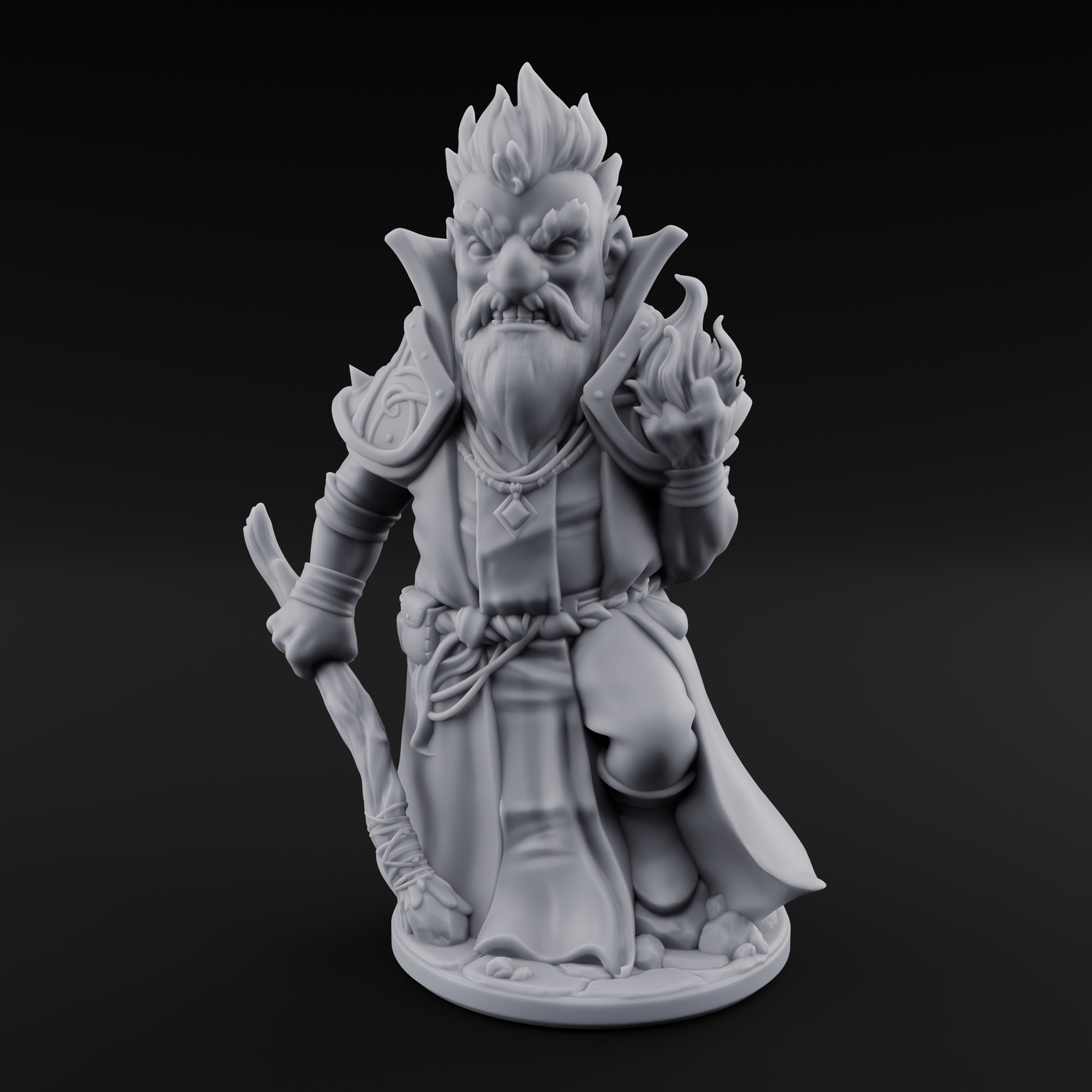 Flame Palming Gnome Pyromancer A Miniature for Dungeons and Dragons, Pathfinder or other TTRPGs