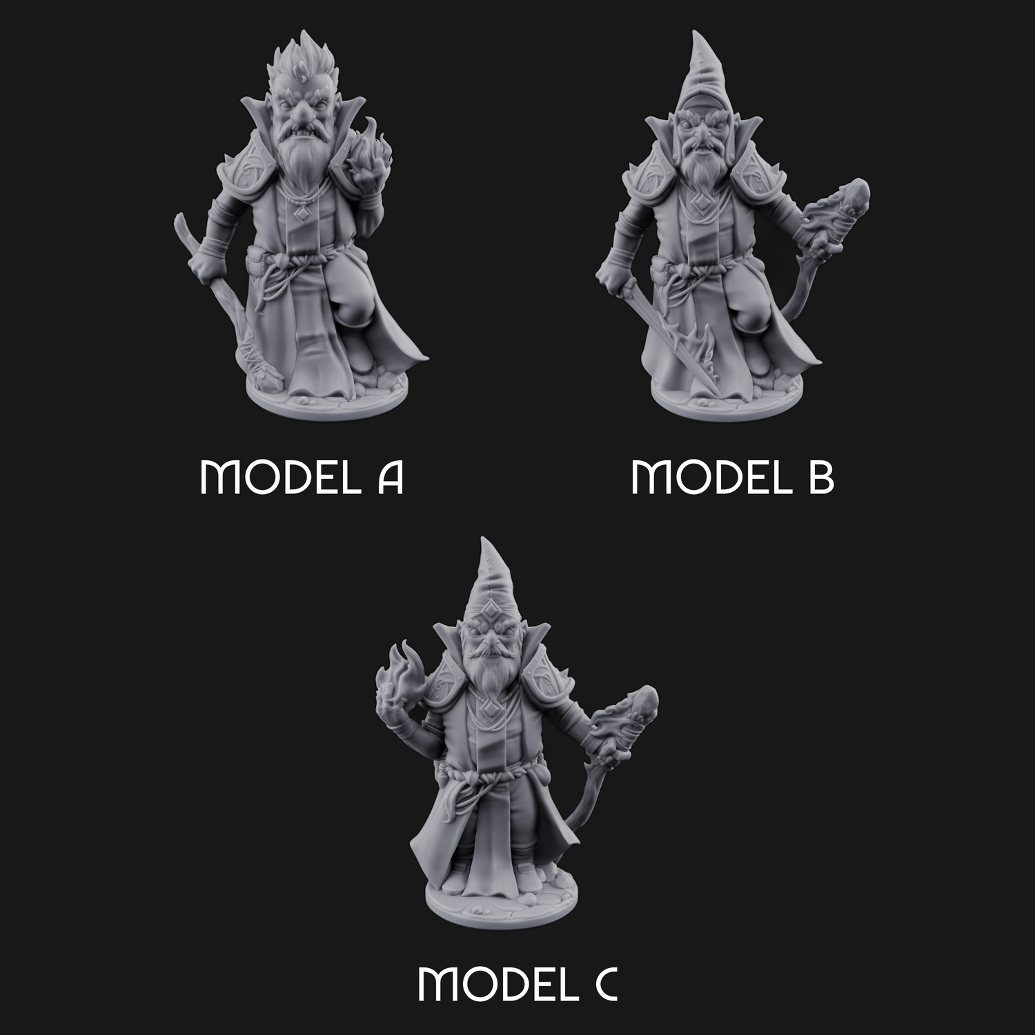 Flame Palming Gnome Pyromancers Miniature for Dungeons and Dragons, Pathfinder or other TTRPGs