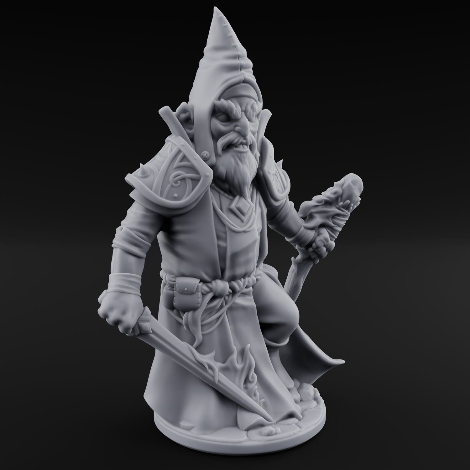 Flame Palming Gnome Pyromancer B Miniature for Dungeons and Dragons, Pathfinder or other TTRPGs