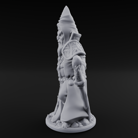 Flame Palming Gnome Pyromancer B Miniature for Dungeons and Dragons, Pathfinder or other TTRPGs