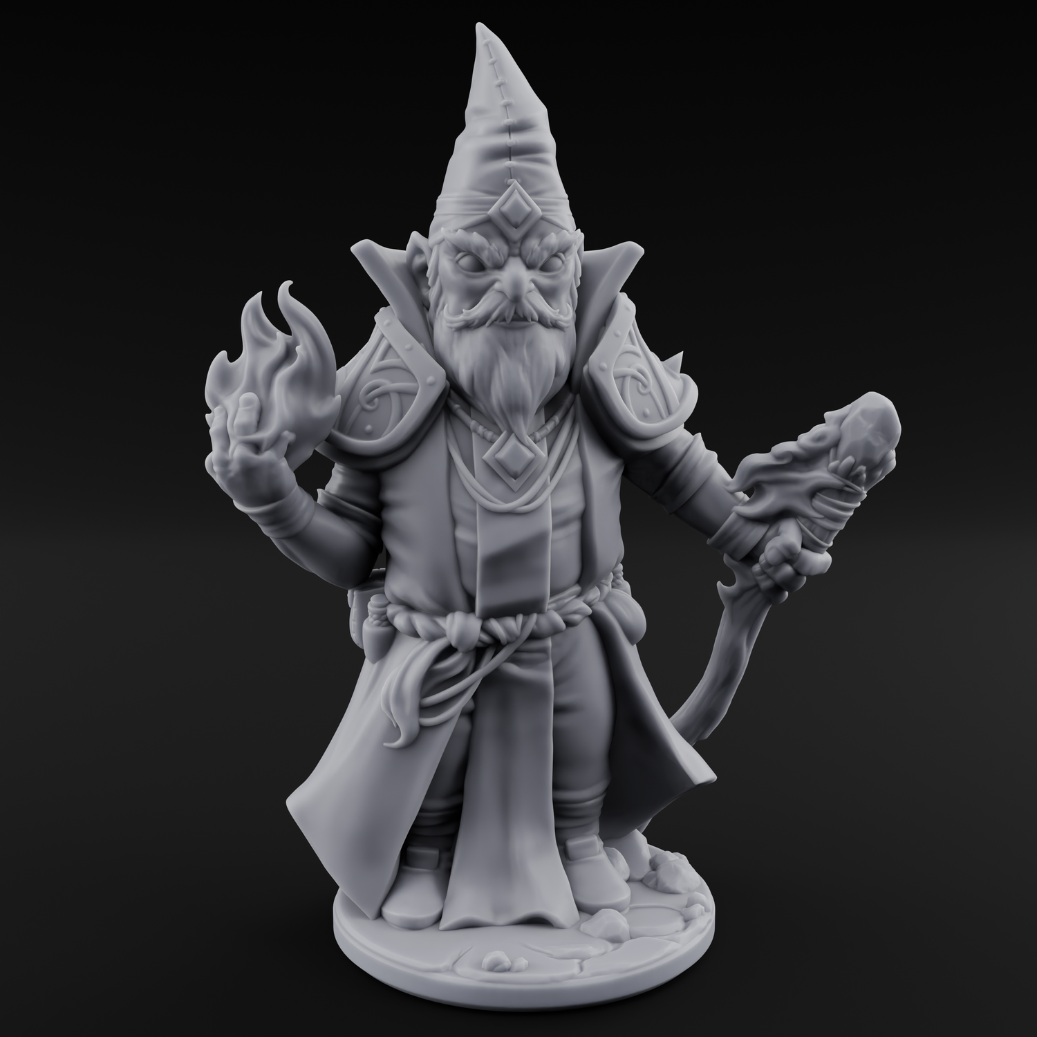 Flame Palming Gnome Pyromancer C Miniature for Dungeons and Dragons, Pathfinder or other TTRPGs