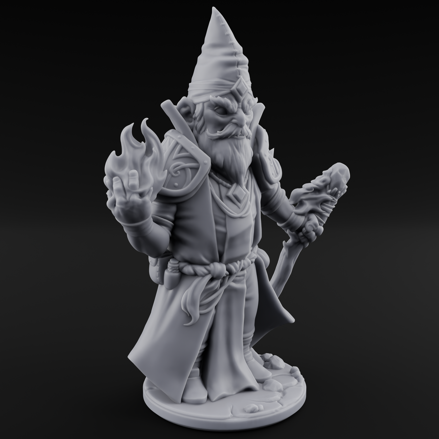 Flame Palming Gnome Pyromancer C Miniature for Dungeons and Dragons, Pathfinder or other TTRPGs