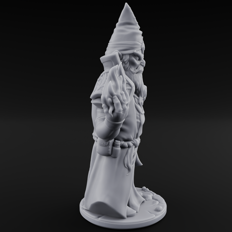 Flame Palming Gnome Pyromancer C Miniature for Dungeons and Dragons, Pathfinder or other TTRPGs