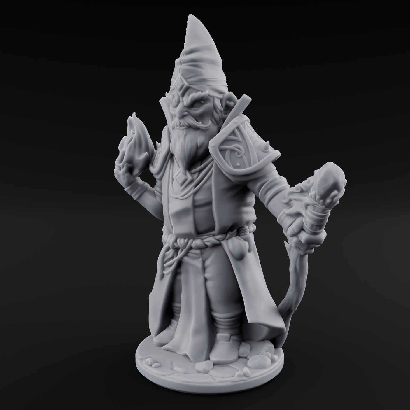 Flame Palming Gnome Pyromancer C Miniature for Dungeons and Dragons, Pathfinder or other TTRPGs