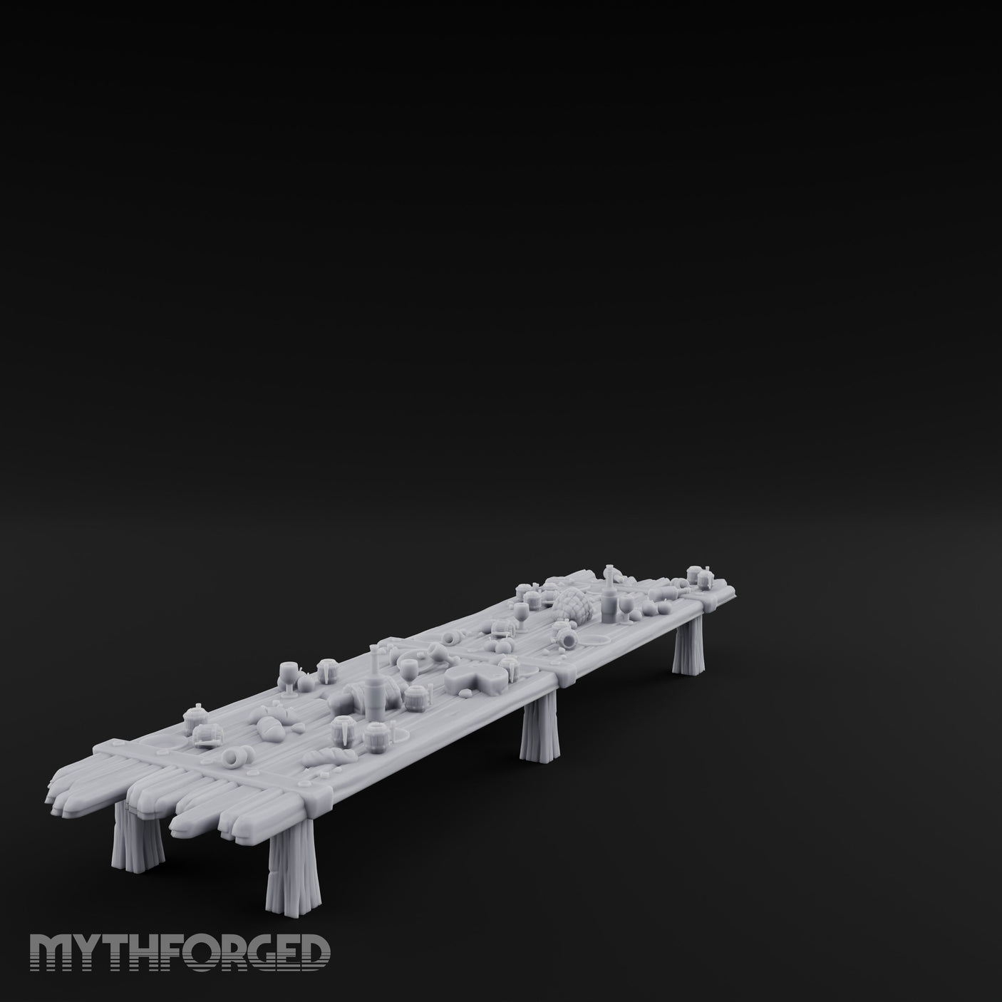 Goblet-Strewn Cloth-Draped Noble Dining Feasting Tables Miniature for Dungeons and Dragons, Pathfinder or other TTRPGs