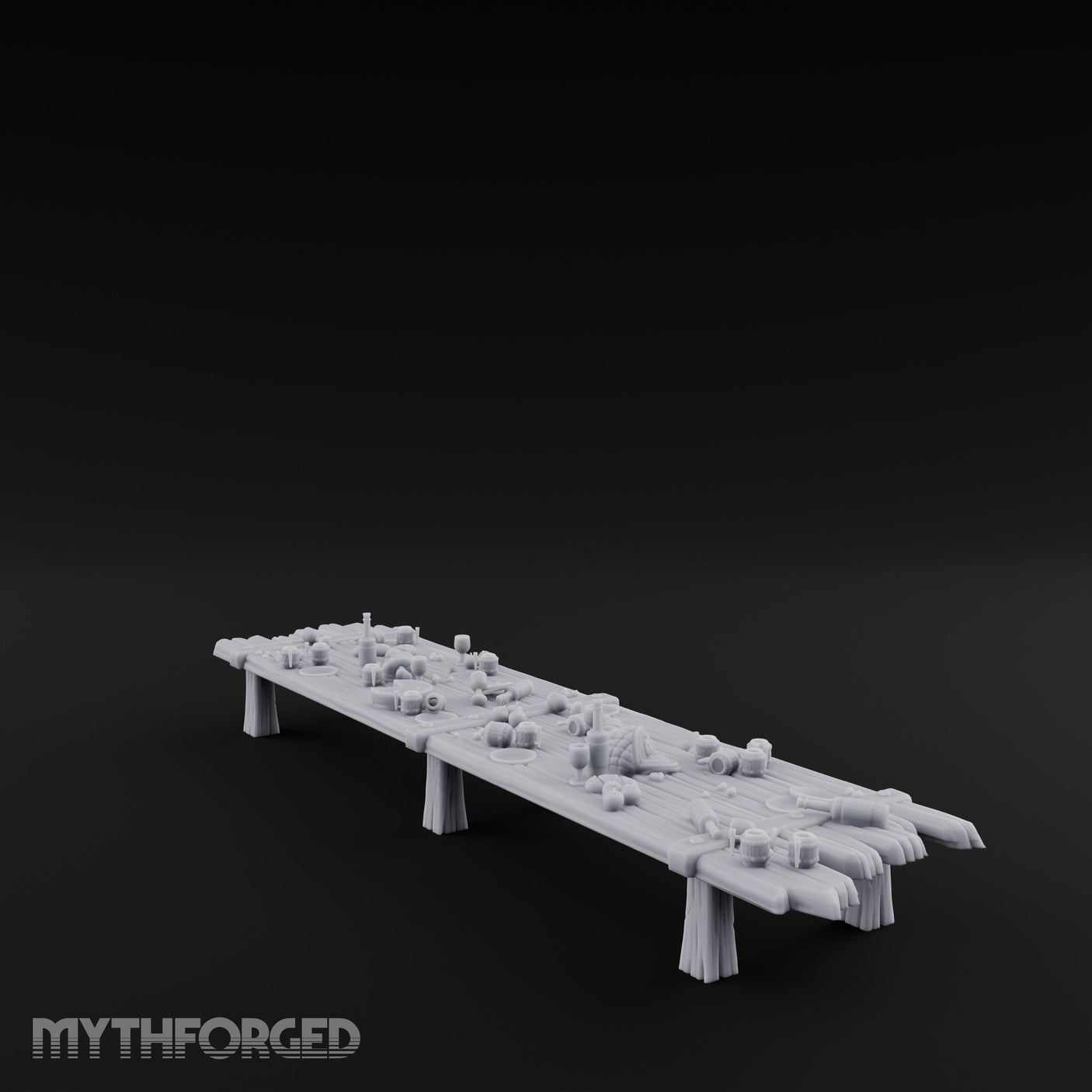 Goblet-Strewn Cloth-Draped Noble Dining Feasting Tables Miniature for Dungeons and Dragons, Pathfinder or other TTRPGs