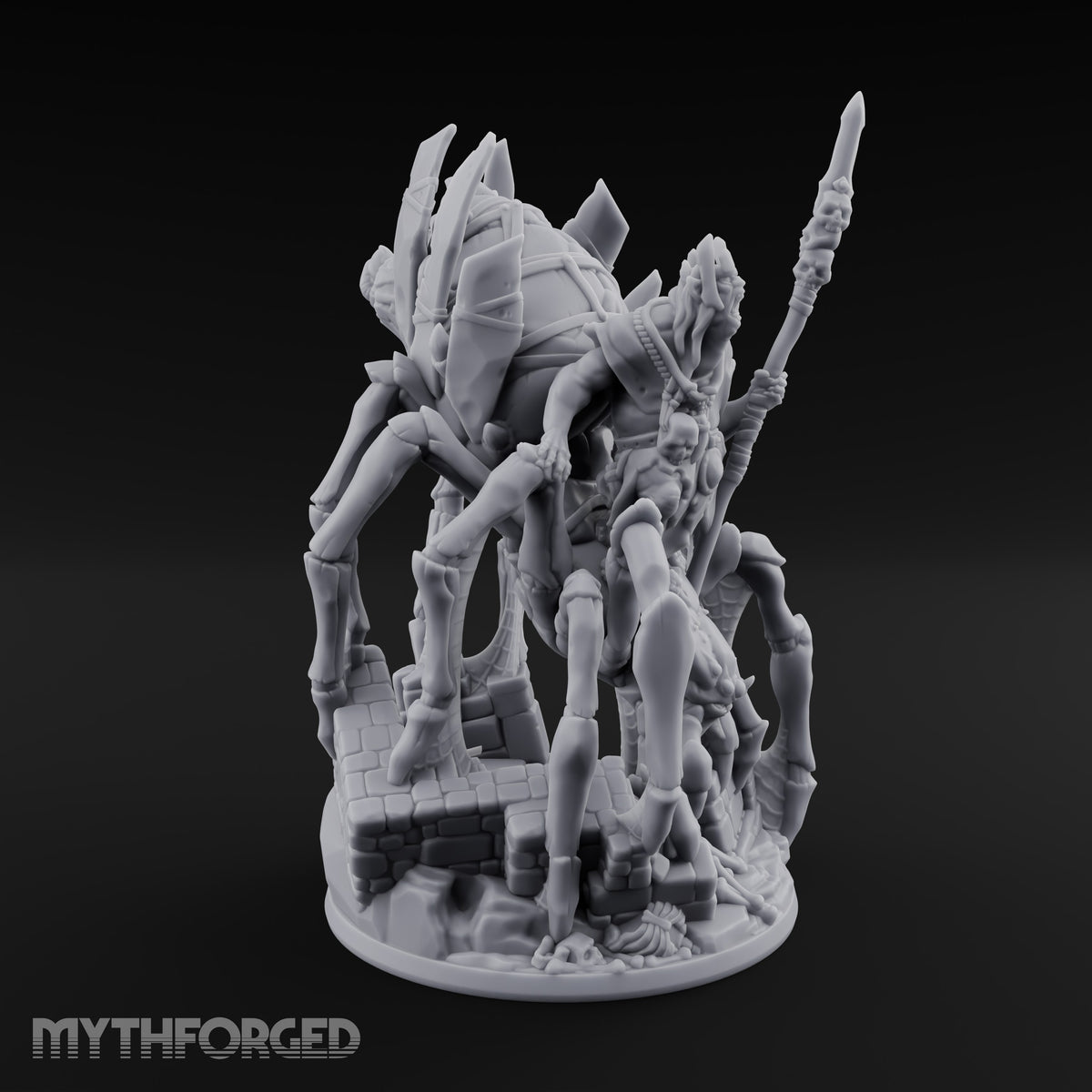 Webs Over Crumbling Brick Goblin Chief and Giant Spider — C