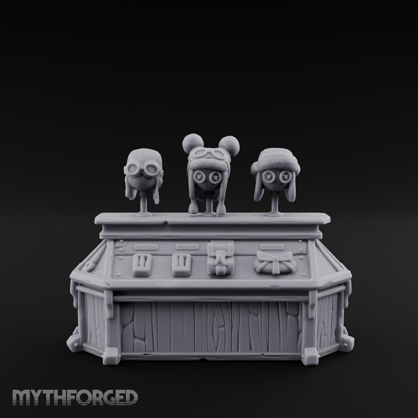 Goggle-Stocked Plank-Built Climbing Shop Display Counter Miniature for Dungeons and Dragons, Pathfinder or other TTRPGs