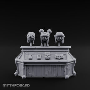 Goggle-Stocked Plank-Built Climbing Shop Display Counter Miniature for Dungeons and Dragons, Pathfinder or other TTRPGs