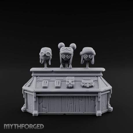 Goggle-Stocked Plank-Built Climbing Shop Display Counter Miniature for Dungeons and Dragons, Pathfinder or other TTRPGs