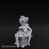 Goggle-Stocked Plank-Built Climbing Shop Display Counter Miniature for Dungeons and Dragons, Pathfinder or other TTRPGs