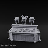 Goggle-Stocked Plank-Built Climbing Shop Display Counter Miniature for Dungeons and Dragons, Pathfinder or other TTRPGs