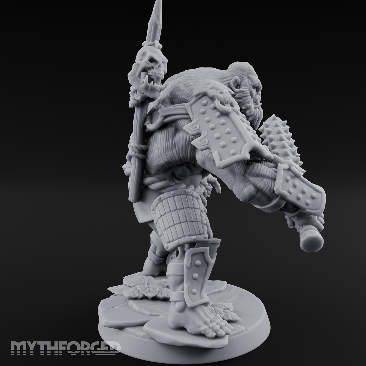 Spiked Armor Flexing Hadozee Warlord Miniature for Dungeons and Dragons, Pathfinder or other TTRPGs