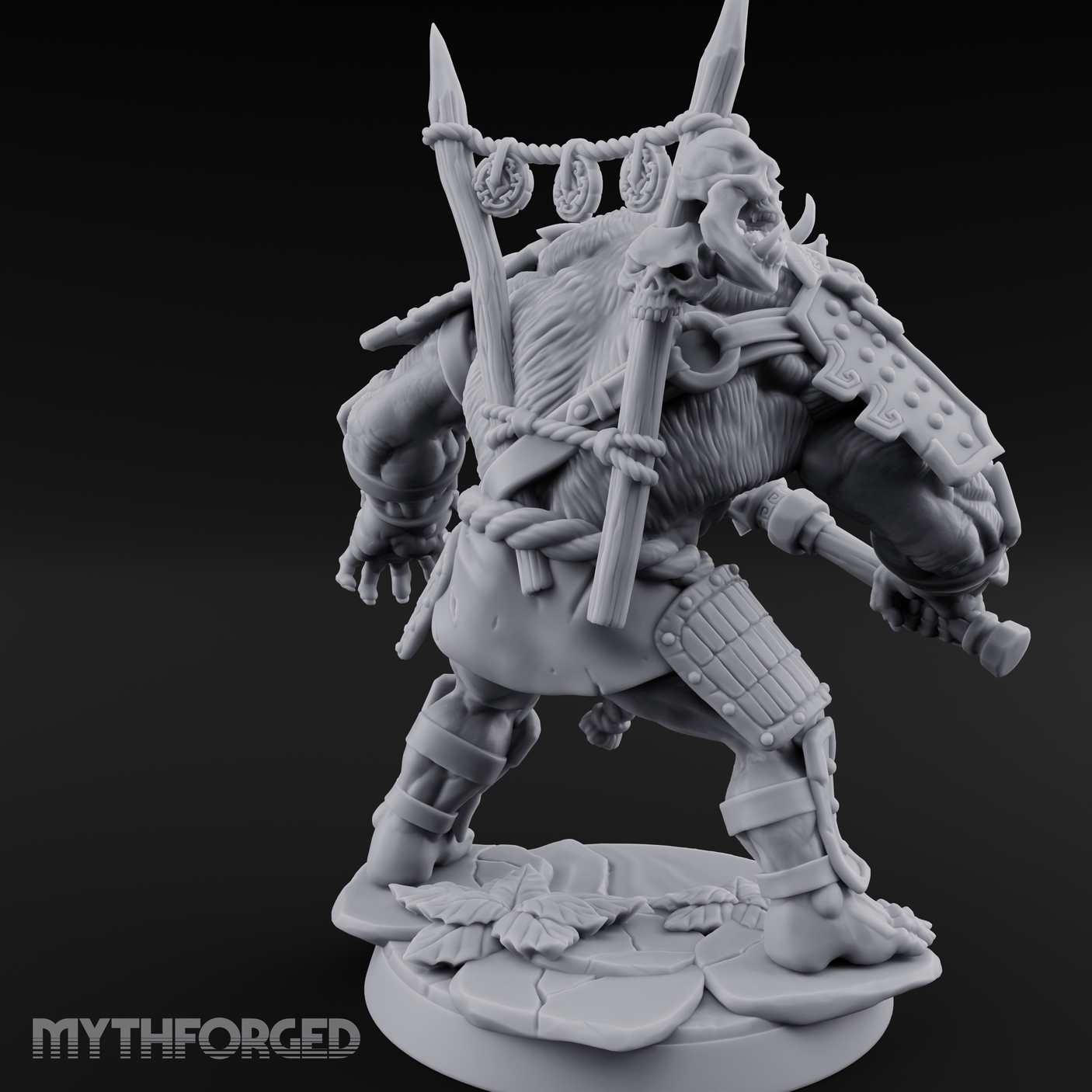 Spiked Armor Flexing Hadozee Warlord Miniature for Dungeons and Dragons, Pathfinder or other TTRPGs