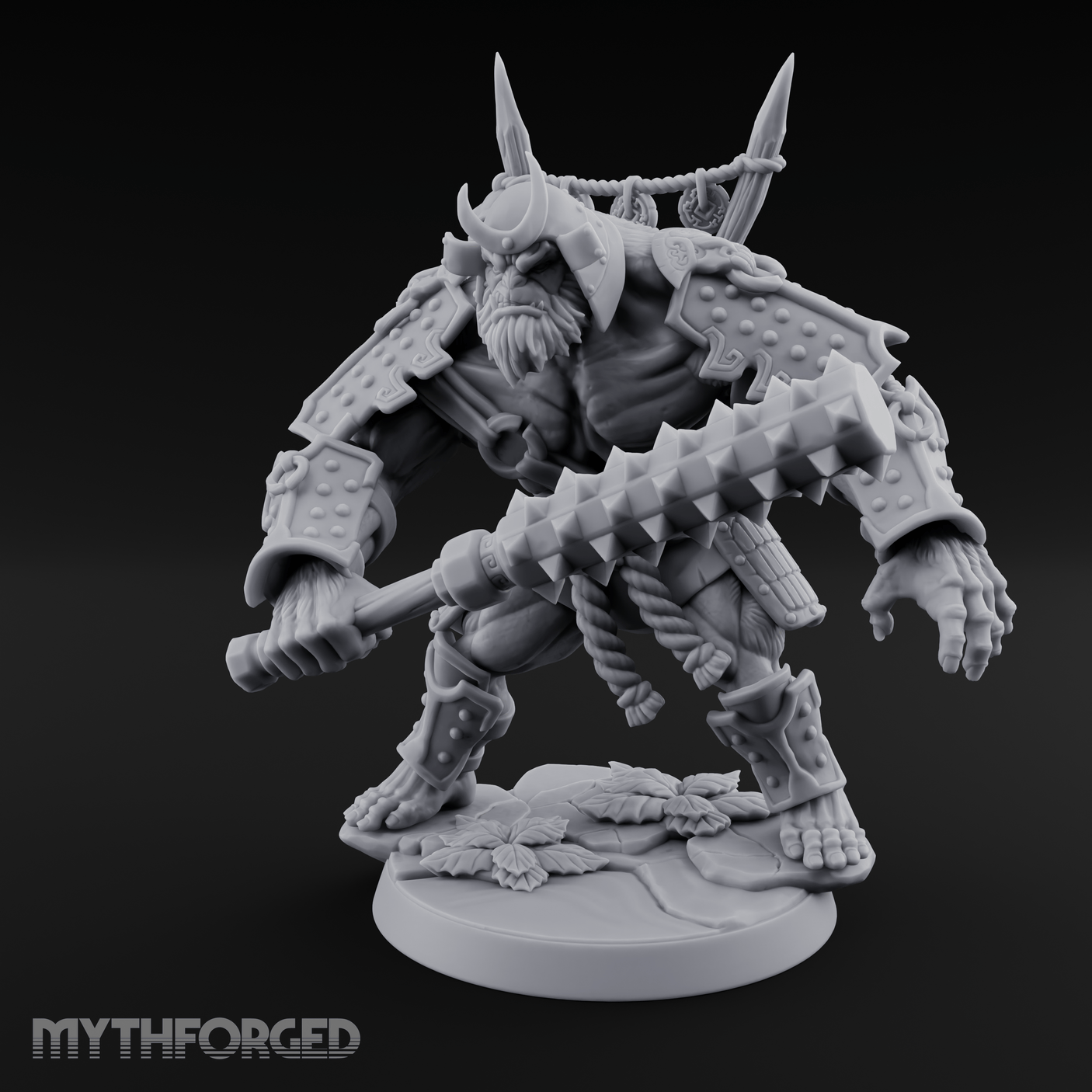 Spiked Armor Flexing Hadozee Warlord Miniature for Dungeons and Dragons, Pathfinder or other TTRPGs