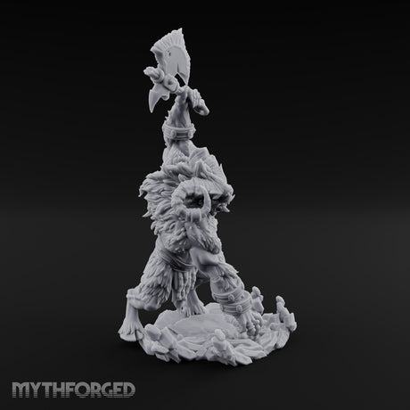 Breaks the Ground First Goristro Fiend with Raised Axe