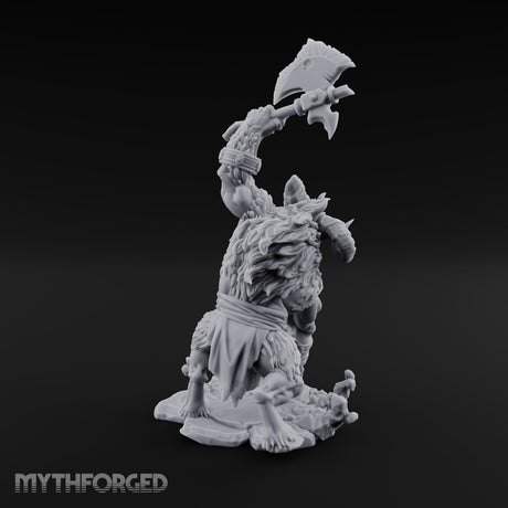 Breaks the Ground First Goristro Fiend with Raised Axe