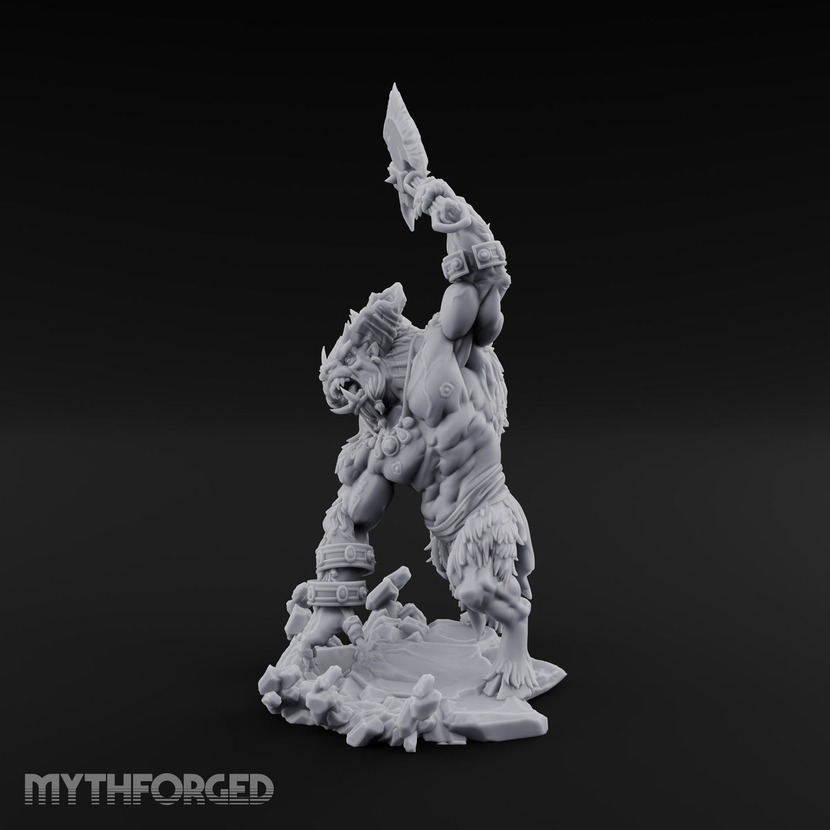 Breaks the Ground First Goristro Fiend with Raised Axe