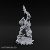 Breaks the Ground First Goristro Fiend with Raised Axe