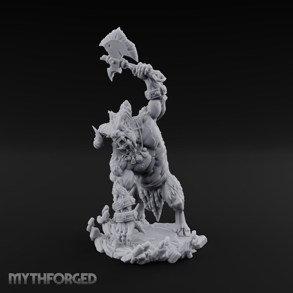 Breaks the Ground First Goristro Fiend with Raised Axe