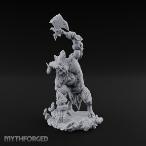 Breaks the Ground First Goristro Fiend with Raised Axe