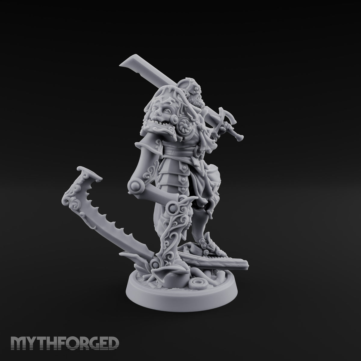 Traded an Arm for an Edge Human Bearded Warrior with Mechanical Blade Arm and Greatsword