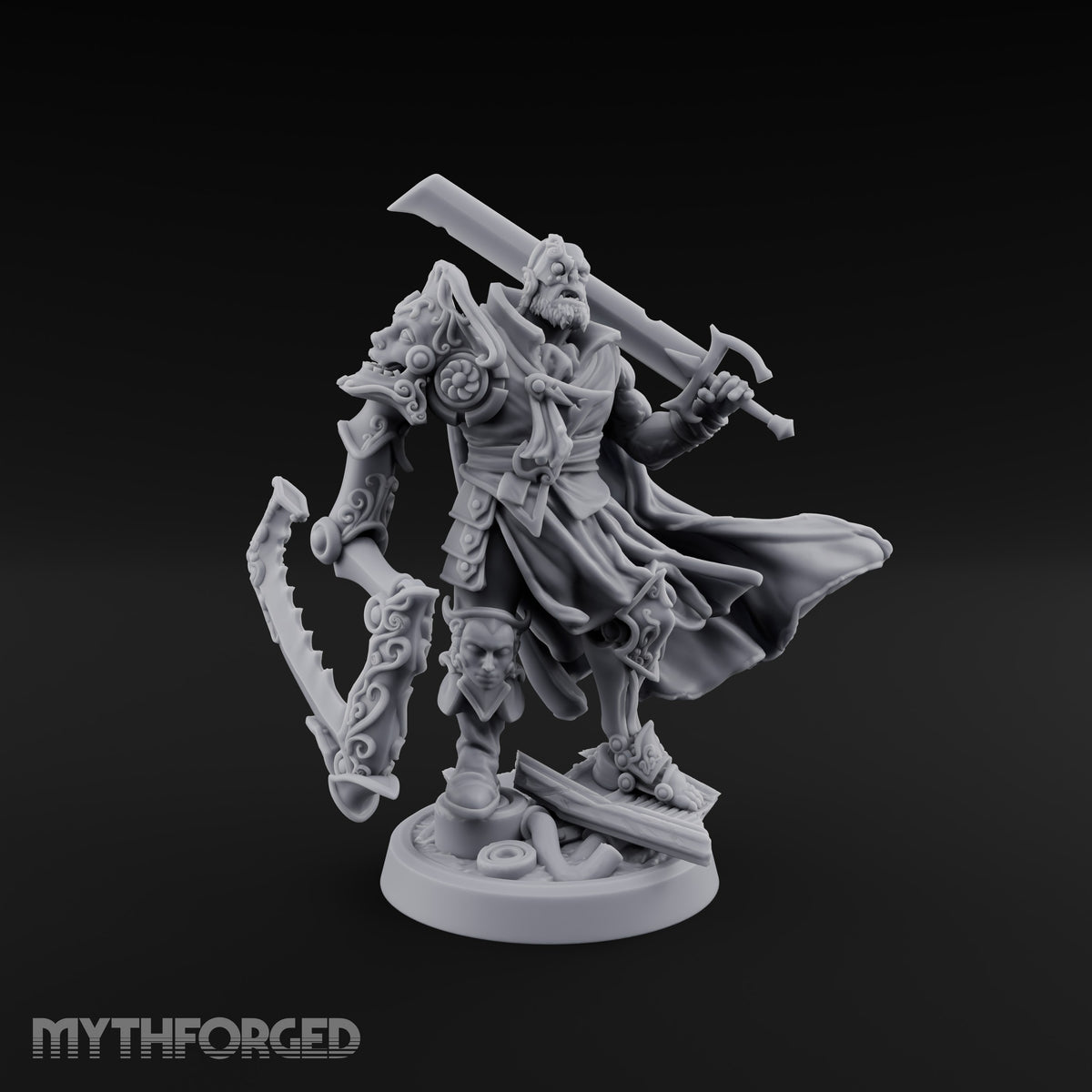 Traded an Arm for an Edge Human Bearded Warrior with Mechanical Blade Arm and Greatsword