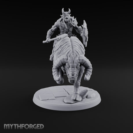Thundering Into Battle Beastman Gorthek Rider A — With