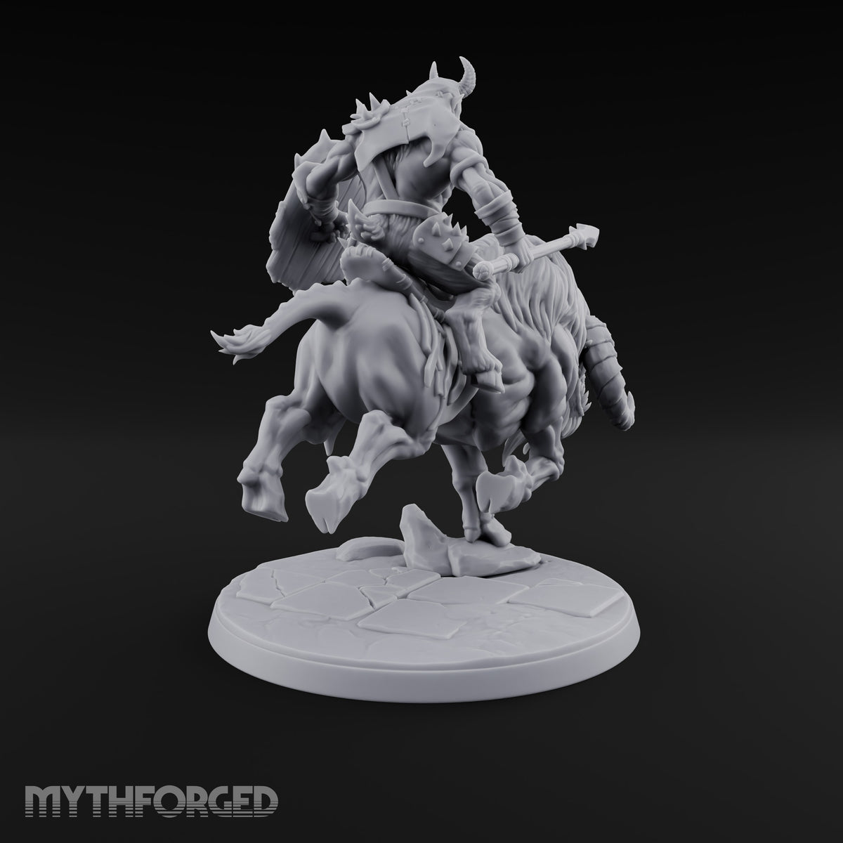 Thundering Into Battle Beastman Gorthek Rider A — With