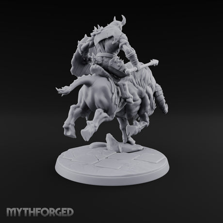 Thundering Into Battle Beastman Gorthek Rider A — With