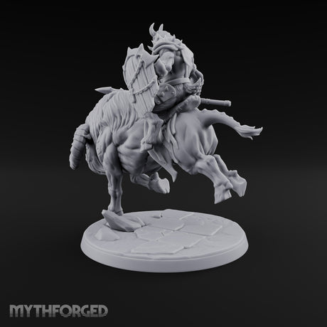 Thundering Into Battle Beastman Gorthek Rider A — With