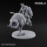 Thundering Into Battle Beastman Gorthek Rider A — With
