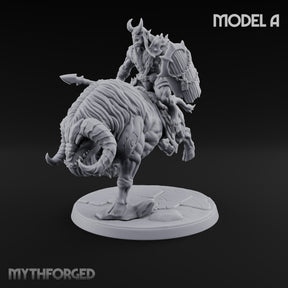 Thundering Into Battle Beastman Gorthek Rider A — With