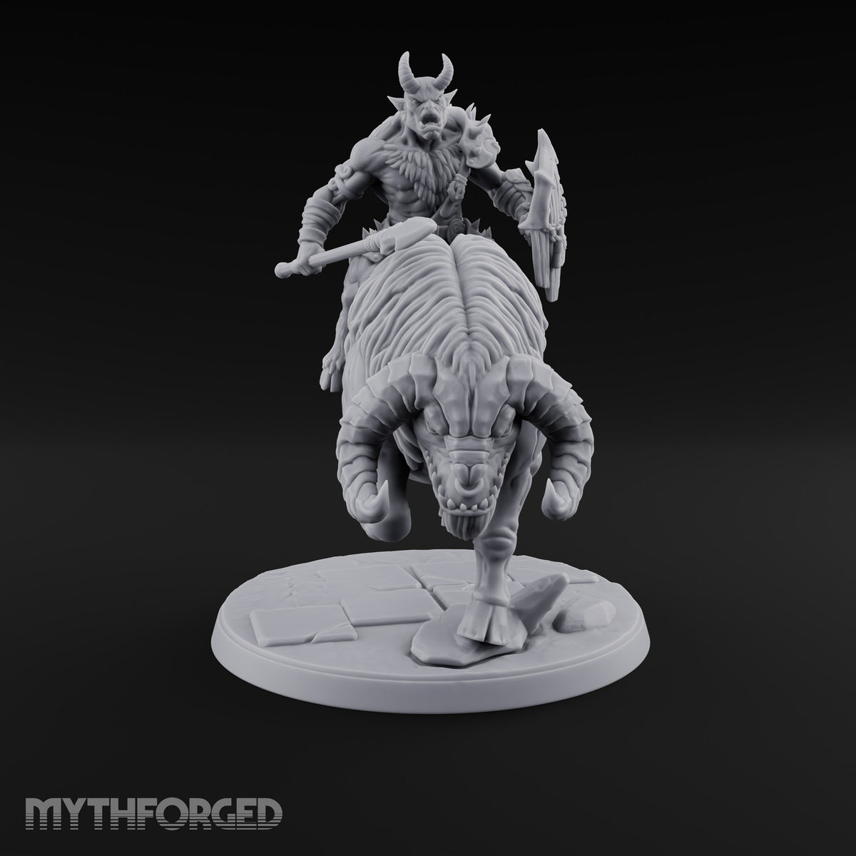 Thundering Into Battle Beastman Gorthek Rider A — Without