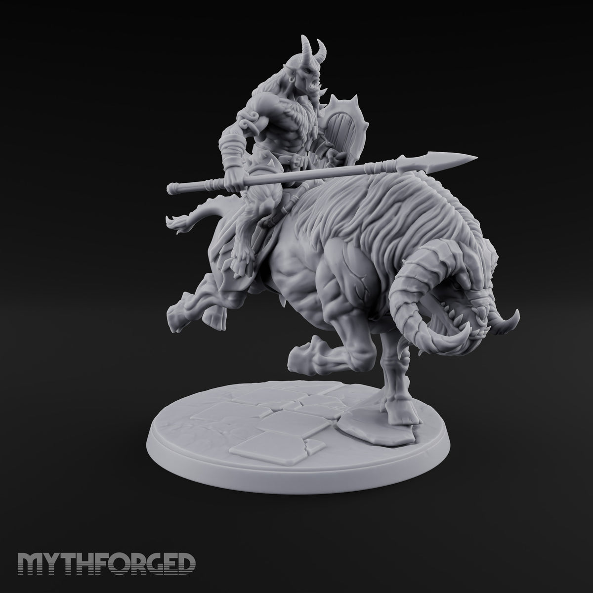 Thundering Into Battle Beastman Gorthek Rider A — Without